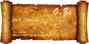 Orf Zsolt névjegykártya
